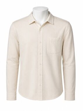Size S Lolë Men’s Colin Shirt Ecru Pima Cotton Long Sleeve Button Front NWT‎